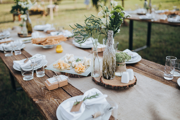 table d'un mariage écologique