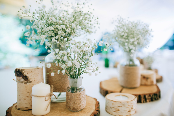 Décoration de tables de mariage DIY