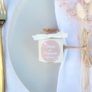 petite bougie personnalisée mariage kraft